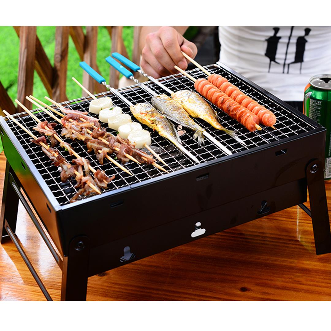 SOGA Portable Mini Folding Thick Box-type Charcoal Grill for Outdoor BBQ Camping