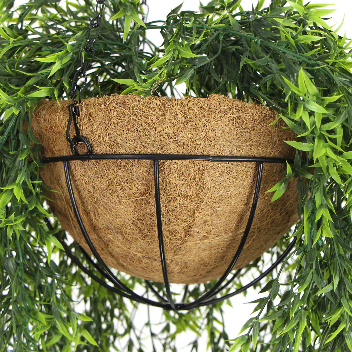 Long Hanging Artificial Ruscus Basket 135cm UV Resistant