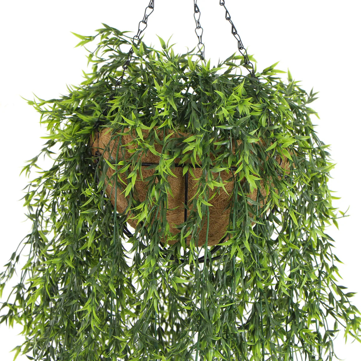 Long Hanging Artificial Ruscus Basket 135cm UV Resistant