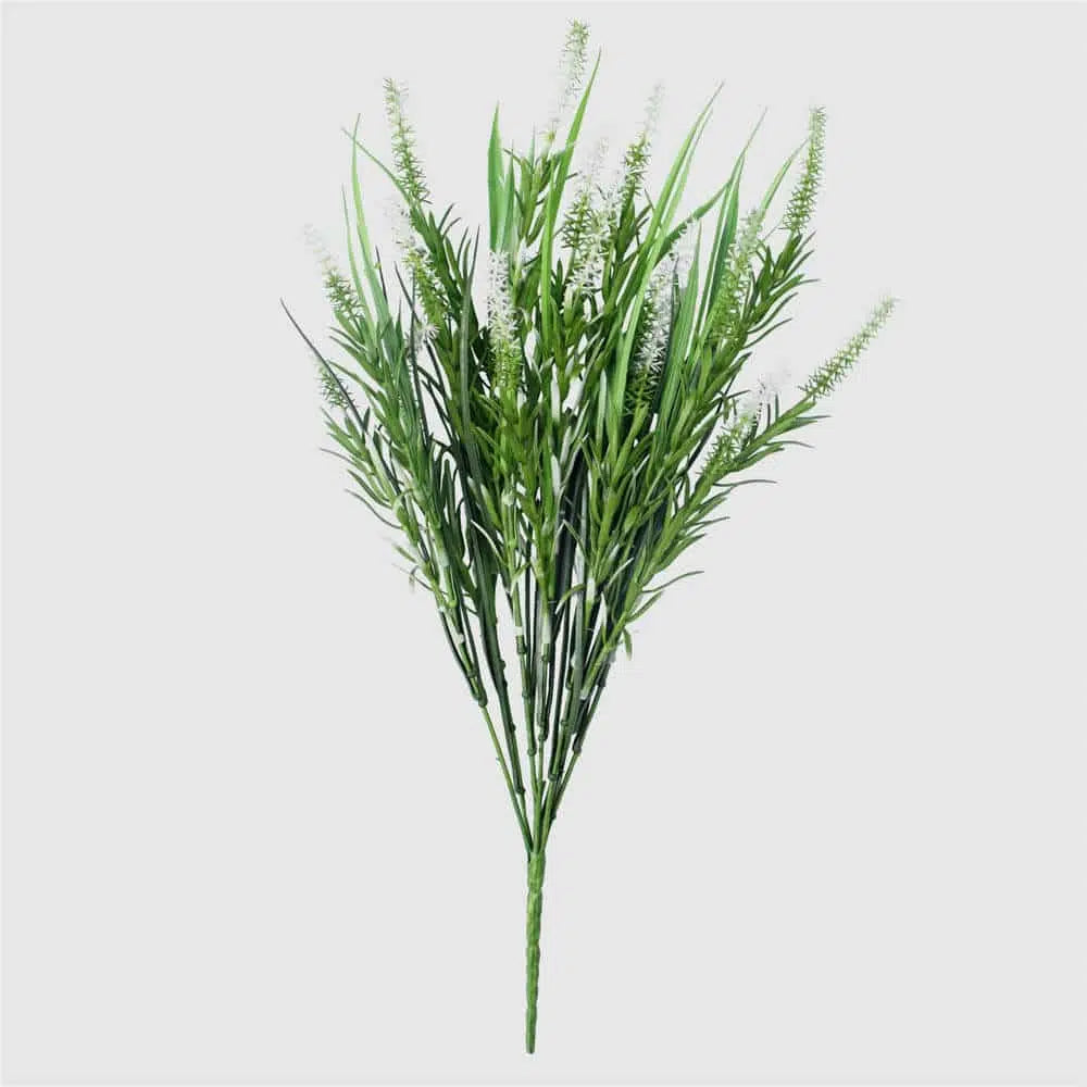 Long Artificial Lavender Stem (White) 50cm UV Resistant