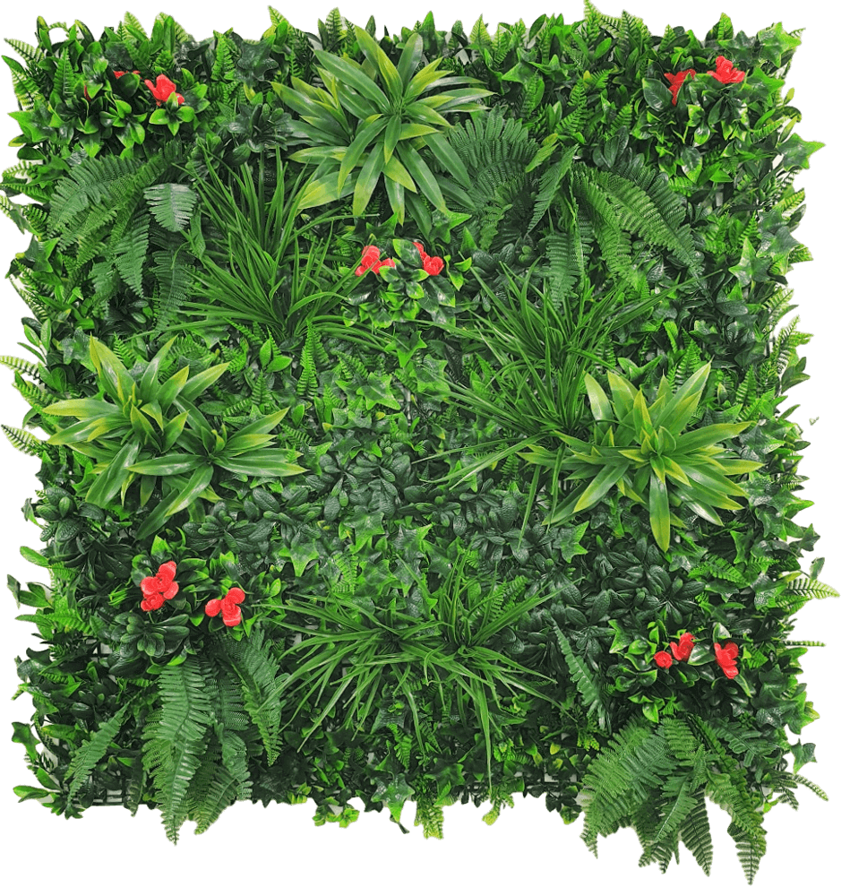 Elegant Red Rose Vertical Garden / Green Wall UV Resistant 100cm x 100cm