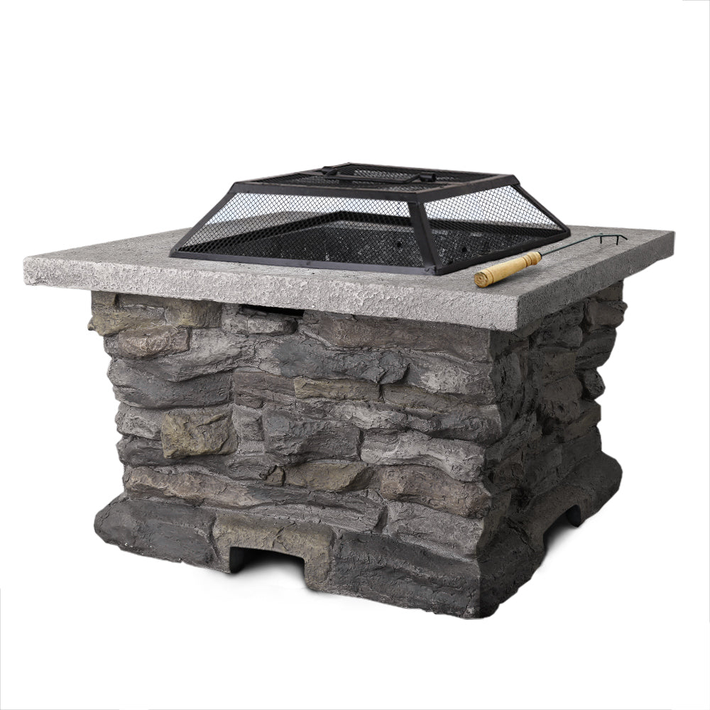 Grillz Stone Base Outdoor Patio Heater Fire Pit Table - Active Workspace