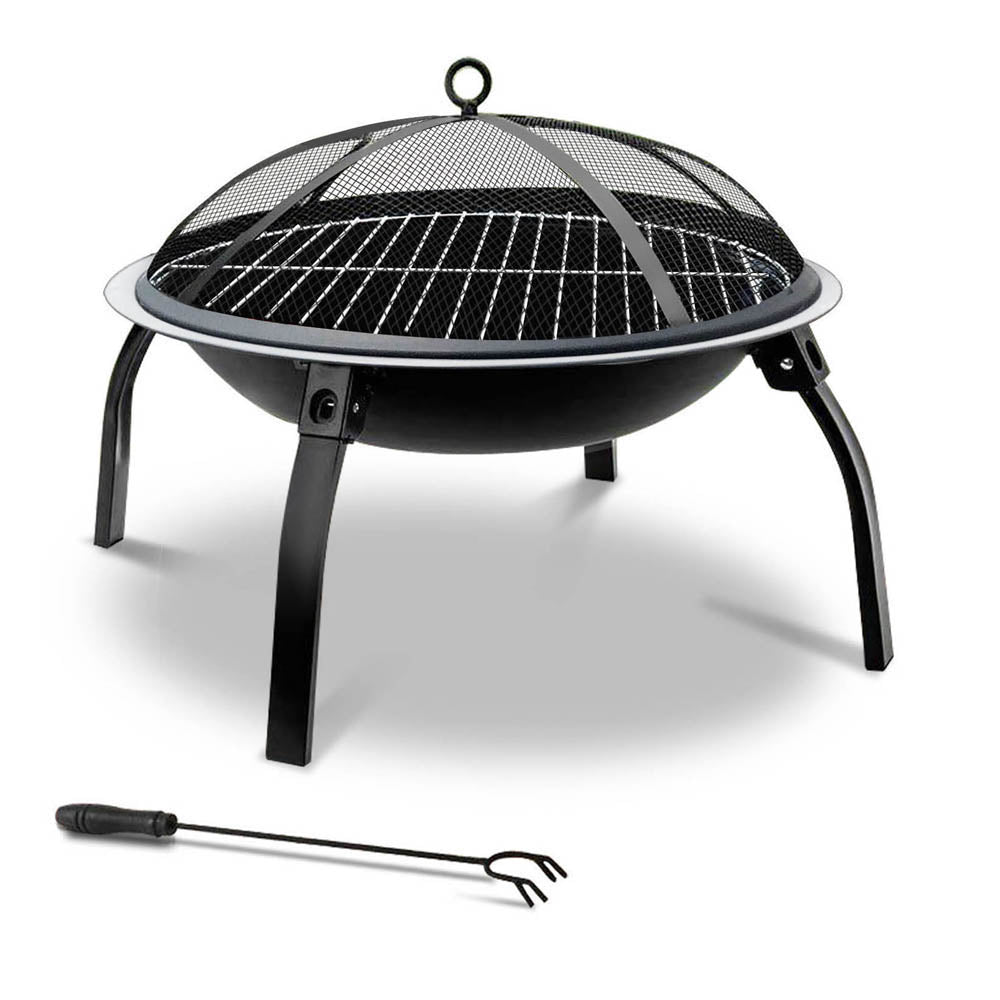 Fire Pit BBQ Charcoal Smoker Portable Outdoor Camping Pits Patio Fireplace 22" - Active Workspace