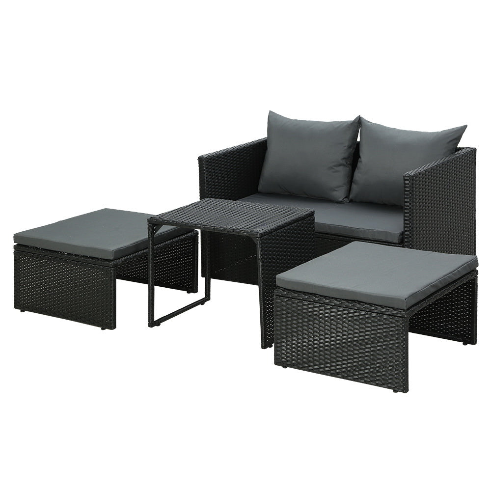 Gardeon Sofas and Day Bed Lounge Interchangeable Design - Black