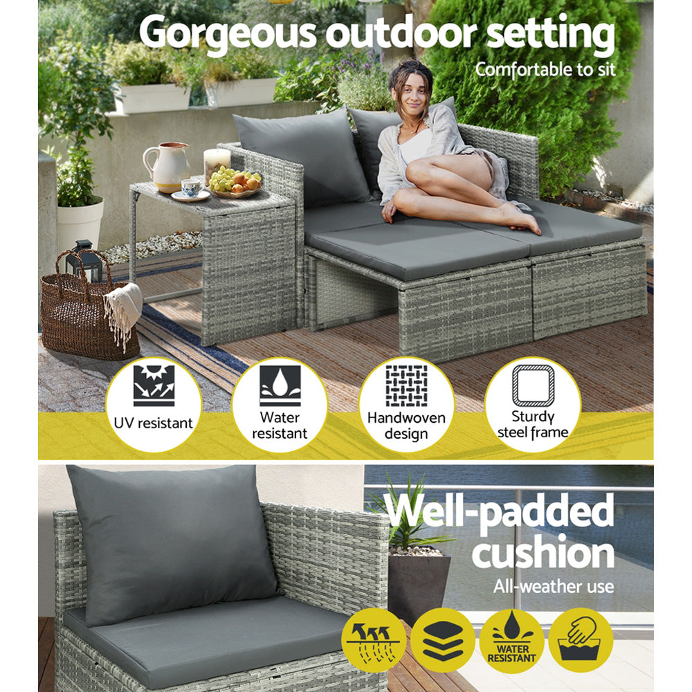 Gardeon Sofas and Day Bed Lounge Interchangeable Design - Grey