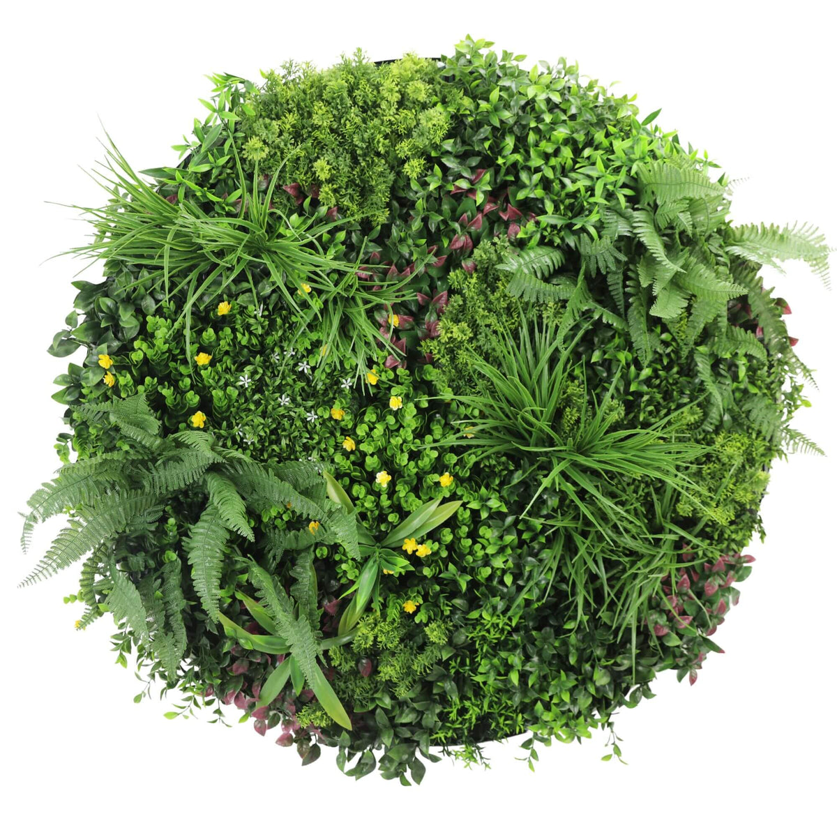 Slimline Artificial Green Wall Disc Art 100cm Country Fern UV Resistant