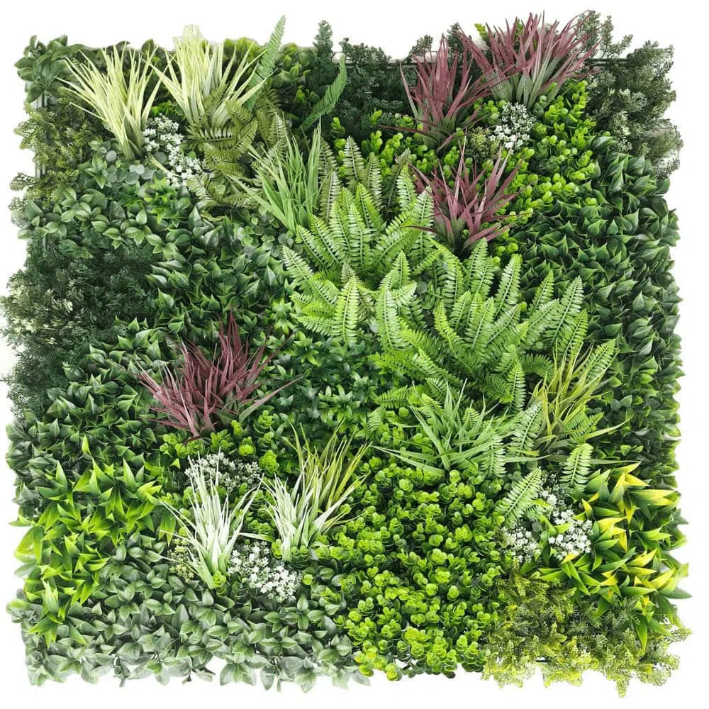 Premium Urban Greenery Artificial Vertical Garden / Fake Green Wall UV Resistant 1m x 1m