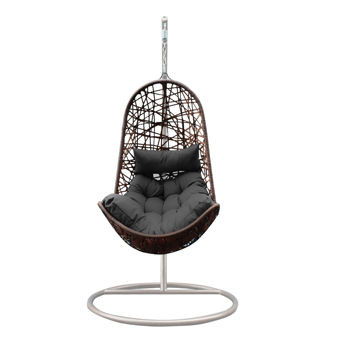 Arcadia Egg Chair Wicker Rattan - Oatmeal and Grey