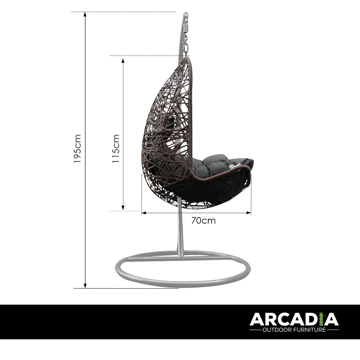 Arcadia Egg Chair Wicker Rattan - Oatmeal and Grey