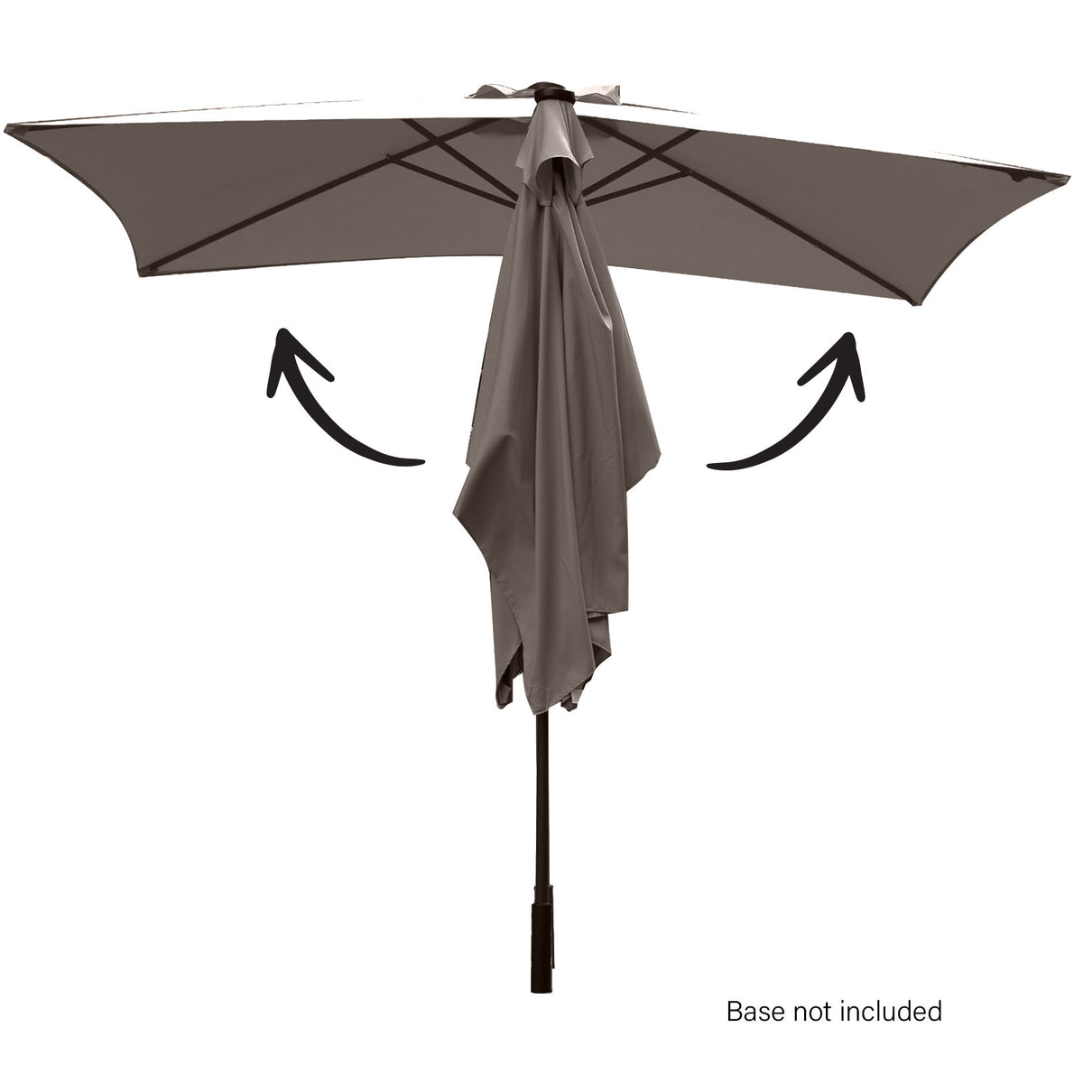 Arcadia 3m Furniture Umbrella with Solar LED Lights - Charcoal