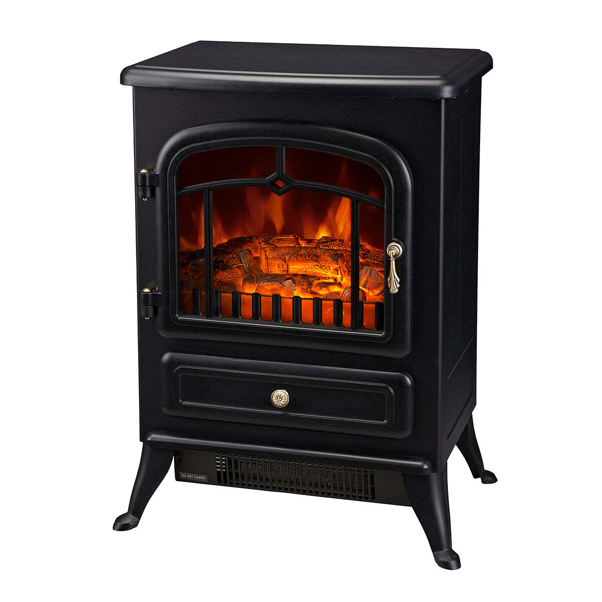 Electric Fireplace Heater w/ Real Flame Effect &amp; 2 Heat Settings