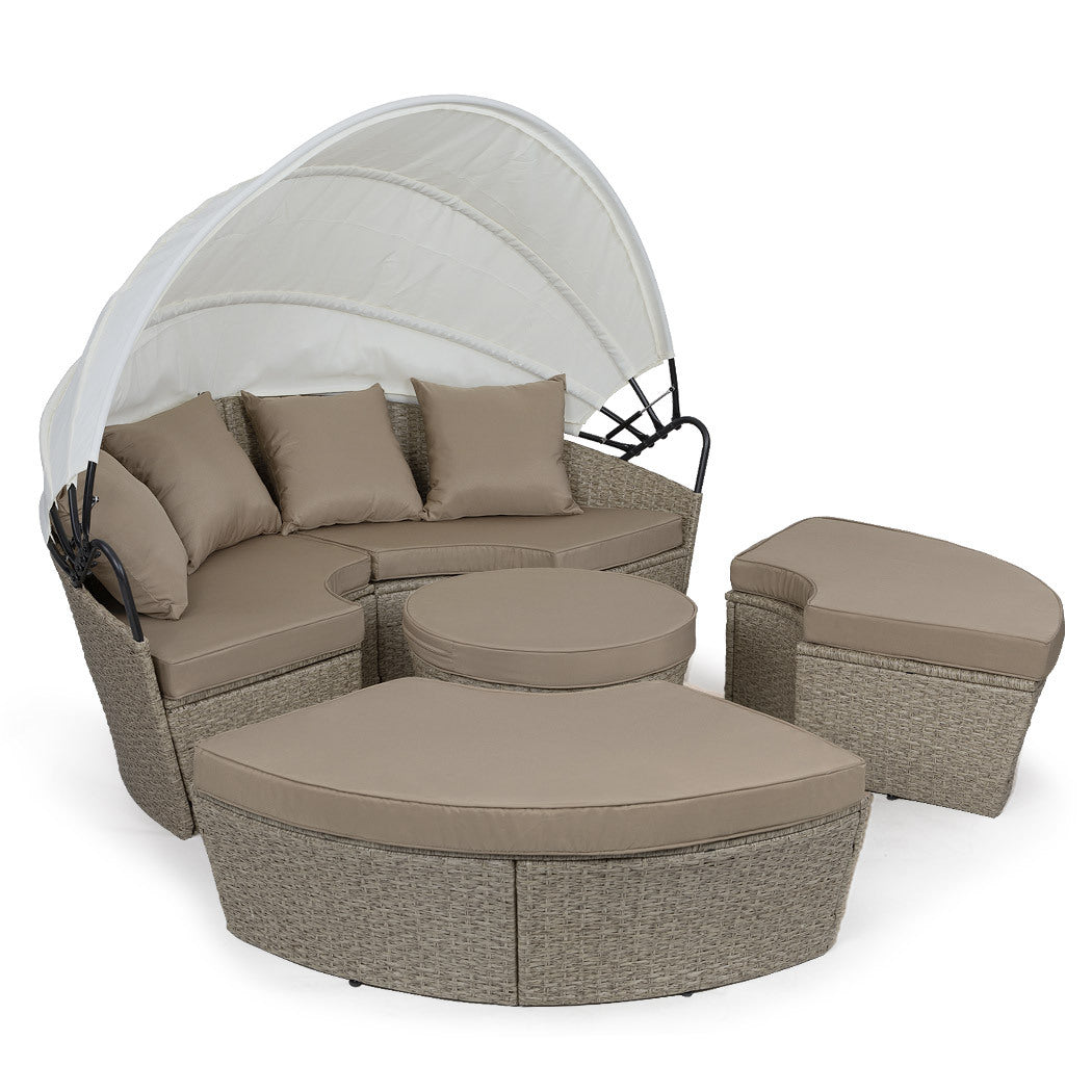 London Rattan Day Bed Sofa Round