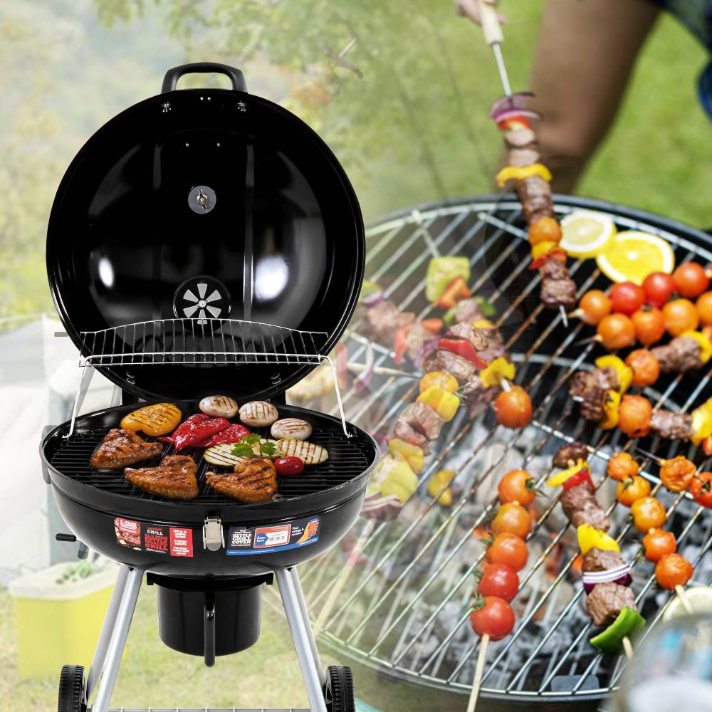 Grillz Charcoal BBQ Smoker - Round Cooking Diameter 56cm