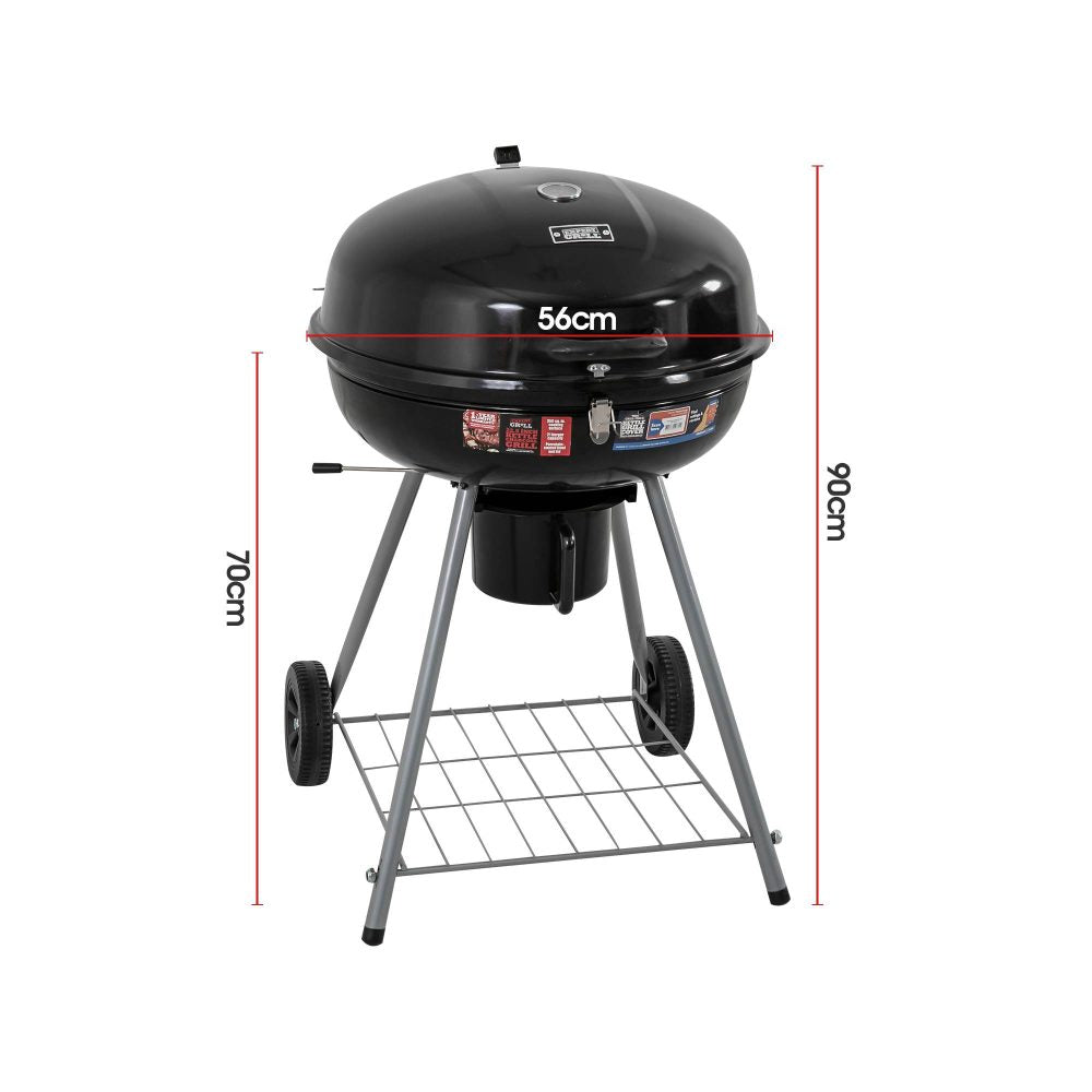 Grillz Charcoal BBQ Smoker - Round Cooking Diameter 56cm