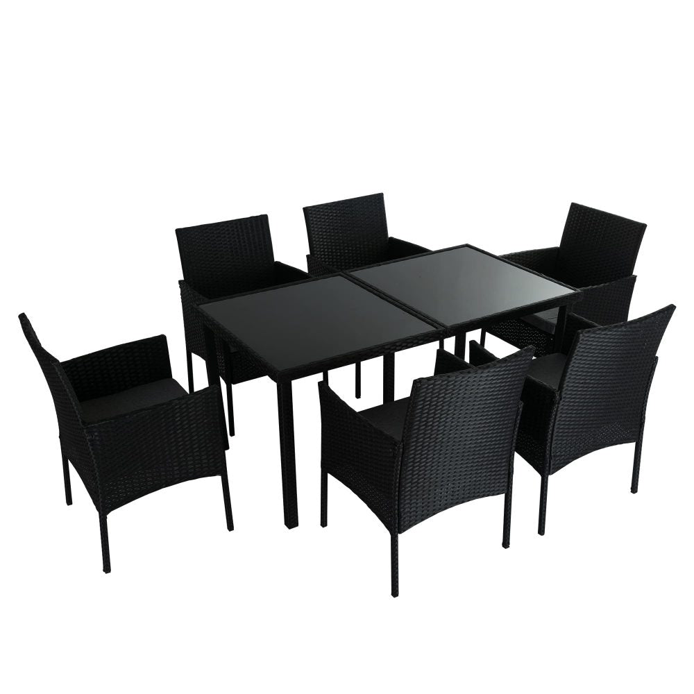 Minimalist 6-Seater Dining Set - Black