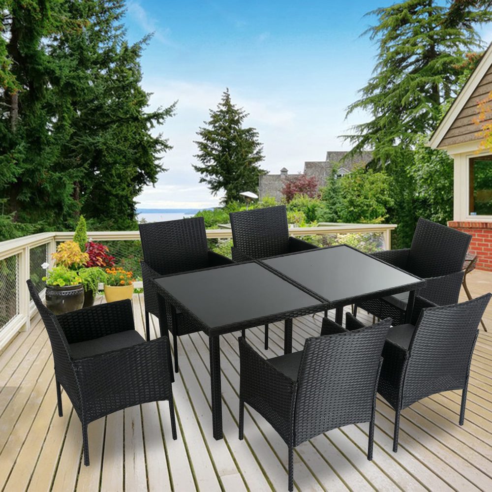 Minimalist 6-Seater Dining Set - Black