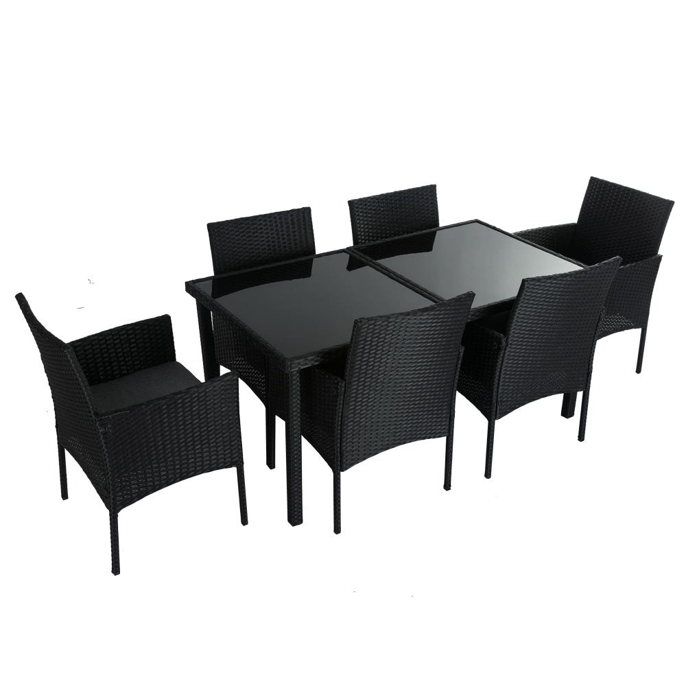 Minimalist 6-Seater Dining Set - Black