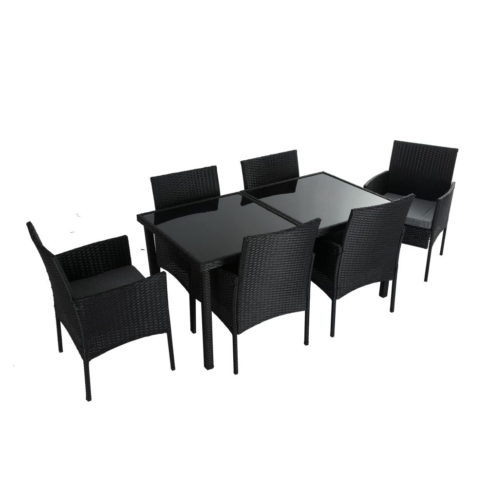 Minimalist 6-Seater Dining Set - Black