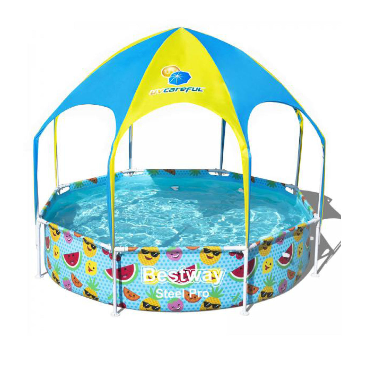 Bestway 2.38 x 1.5m Kids Above Ground Pool &amp; UV Protected Canopy 1688 Litre