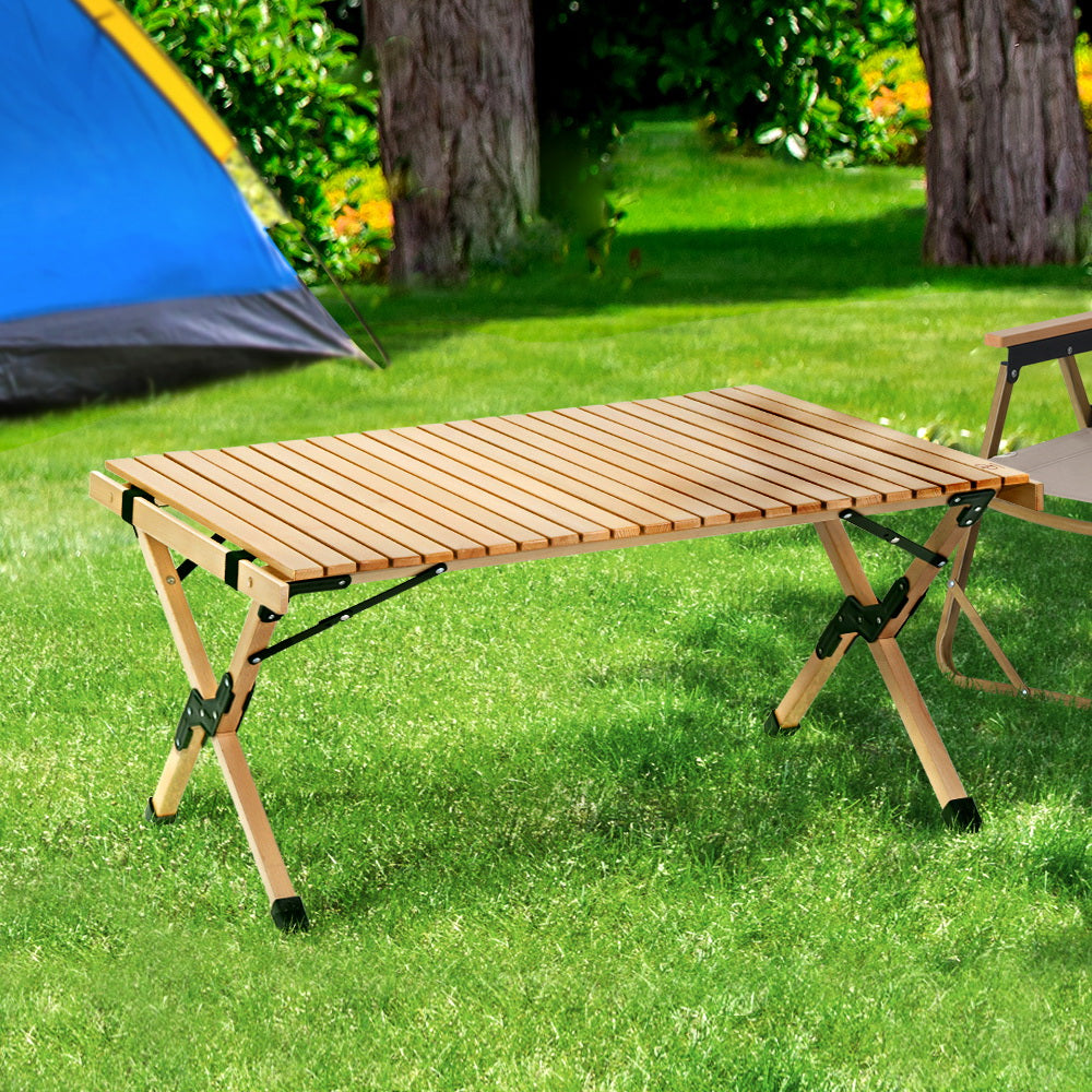 Gardeon Wooden Egg Roll Picnic Table 90cm