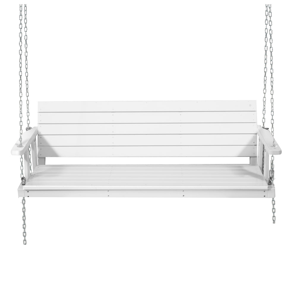 Gardeon Porch Swing Chair with Chain 3-Seater - Wooden White