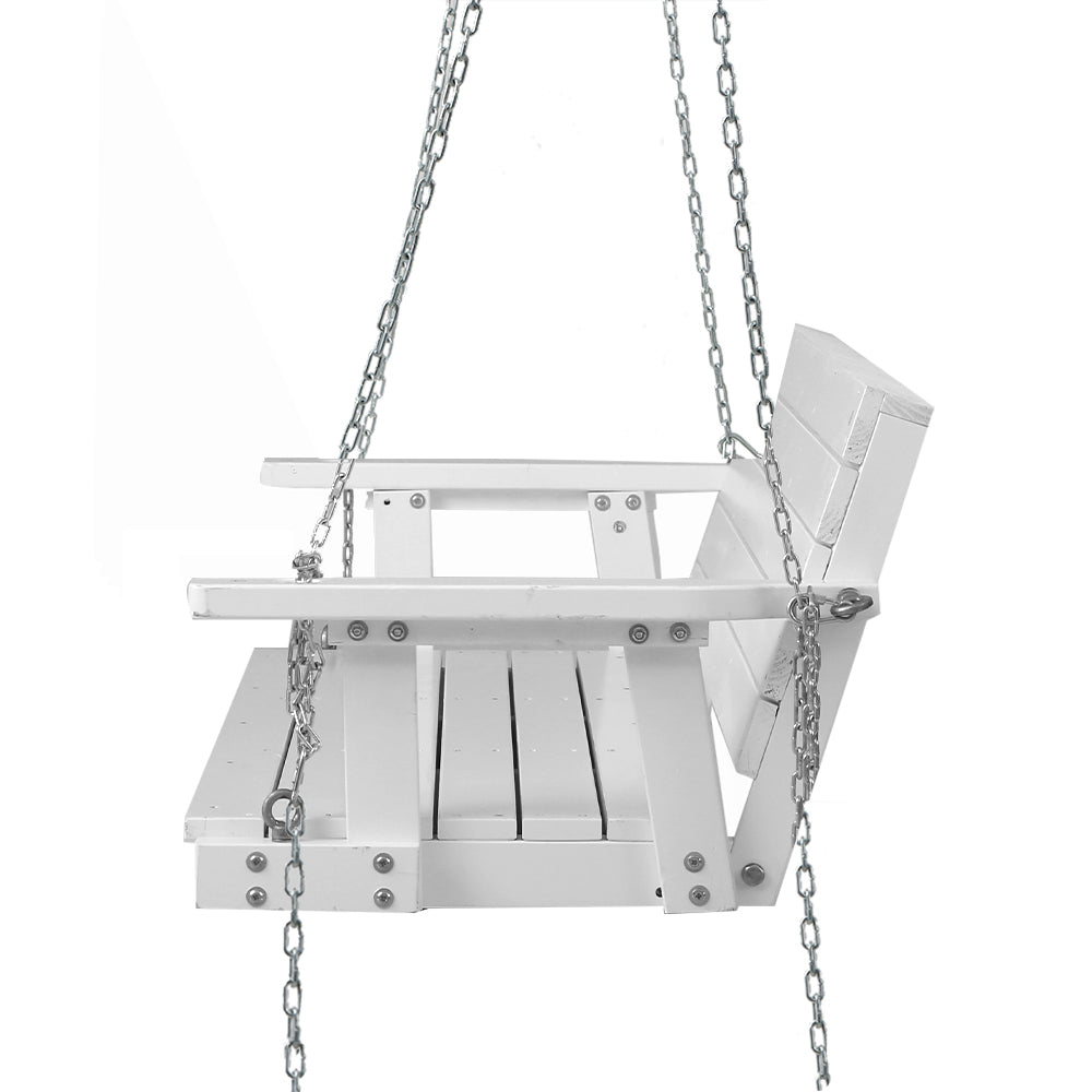 Gardeon Porch Swing Chair with Chain 3-Seater - Wooden White