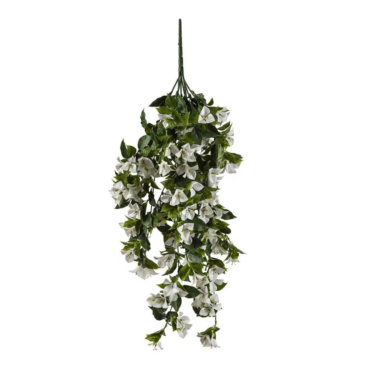 Hanging White Artificial Bougainvillea Plant UV Resistant 90cm - Active Workspace