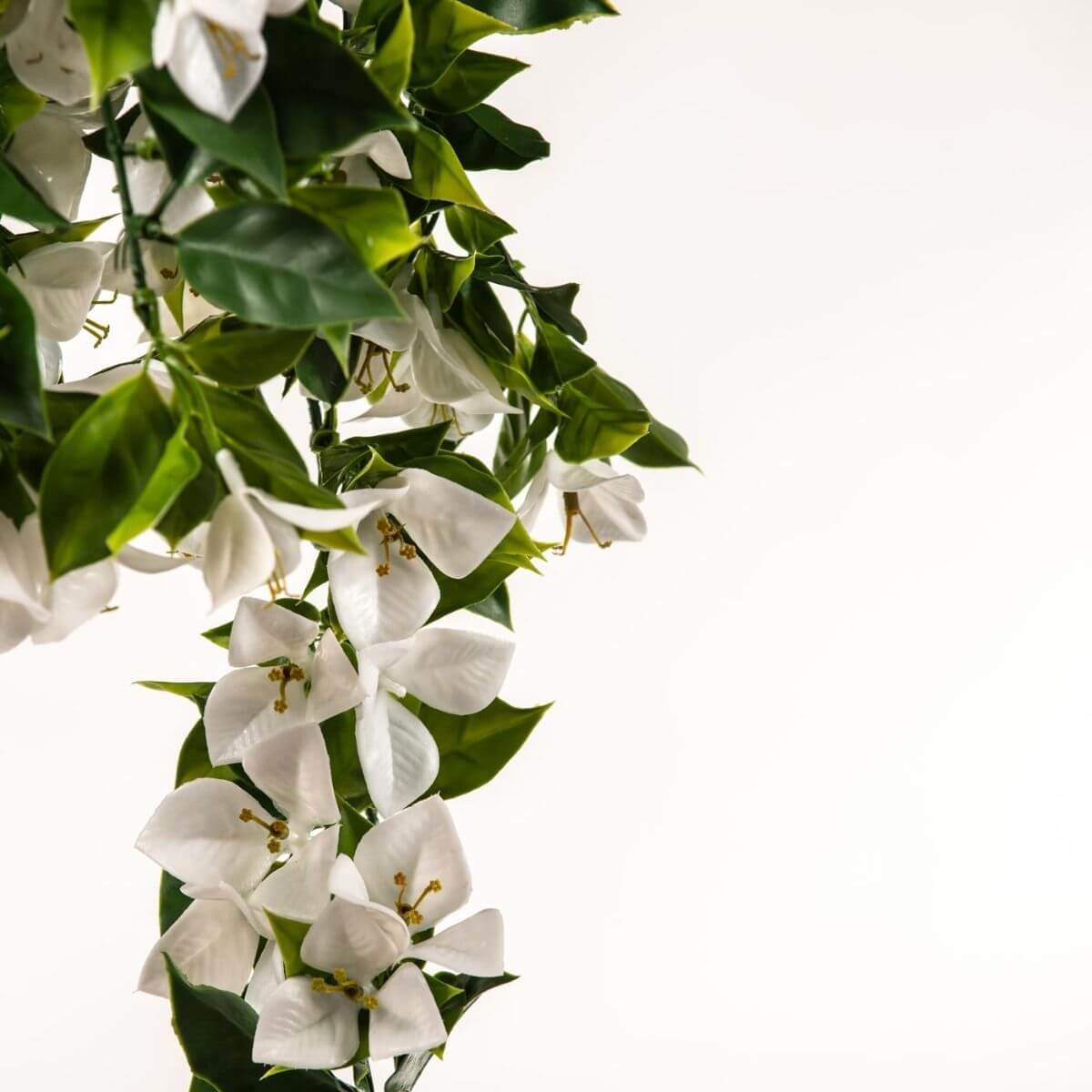 Hanging White Artificial Bougainvillea Plant UV Resistant 90cm - Active Workspace