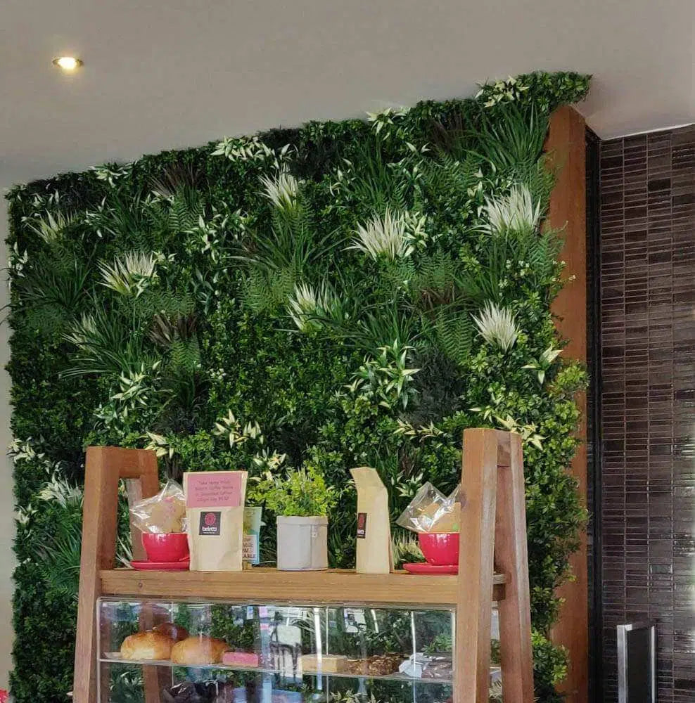 Tropical Fern Bespoke Vertical Garden / Green Wall UV Resistant 1m x 1m