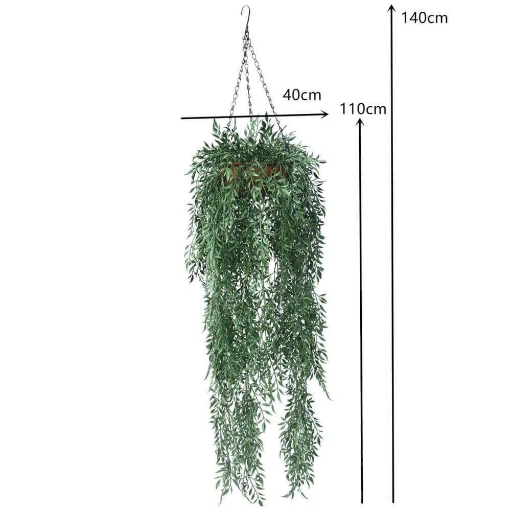 Artificial Fern Hanging Basket UV Resistant 110cm