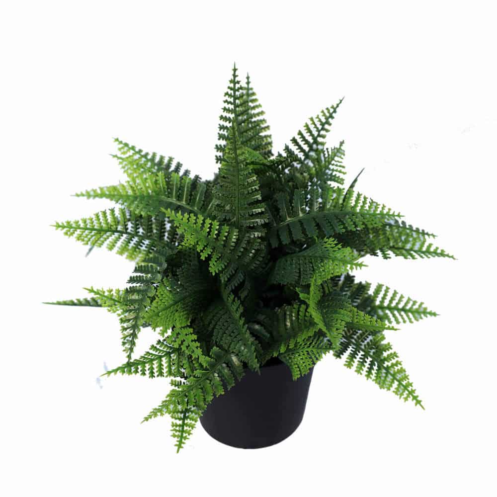 Small Potted Artificial Persa Boston Fern Plant UV Resistant 20cm - Active Workspace